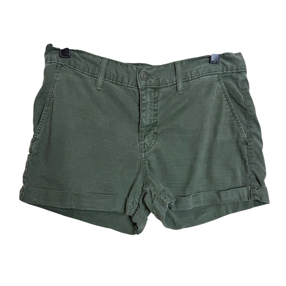 Pistola Chino Shorts Womens Small Green Cuffed Lyocell Blend Utility Summer